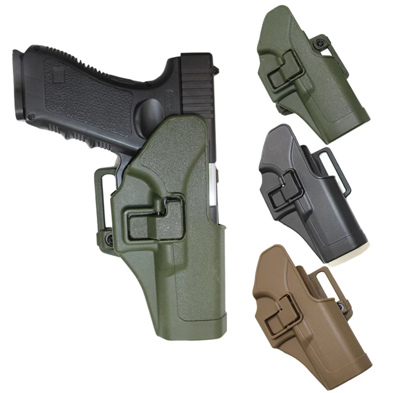 Tactical CQC Compact handgun Belt holster Quick Draw Right Hand Gun Holster w/ Paddle Waist Belt for Glock 17 18 19 23 26 32