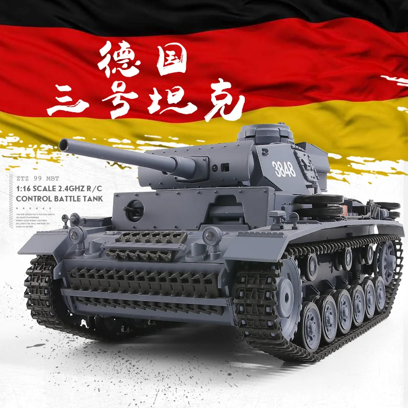 

HengLong 3848 1/16 Scale Plastic Version German Panzer III L RTR RC Tank Model 3848 RC Tanks Toys