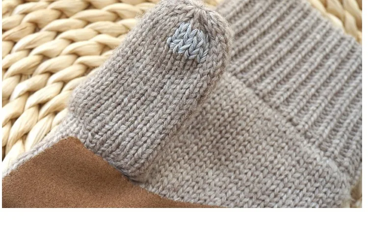 Модные мужские осенние перчатки, шерстяные бархатные плотные теплые вязаные перчатки, мужские зимние теплые варежки, перчатки с сенсорным экраном