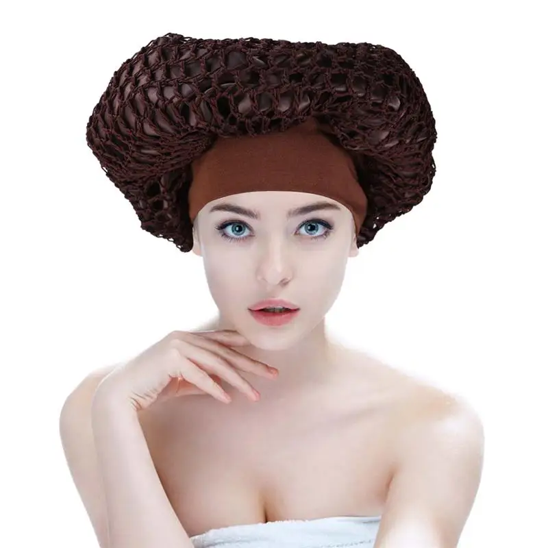 Двойная тонированная сеточка для волос, эластичная вязаная широкая боковая резинка, ночная шапка, длинные волосы, уход за волосами, крышка для сна для женщин