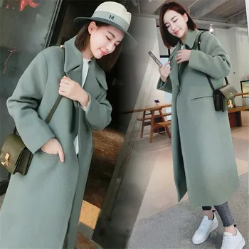 

2019 Woman Coats Winter Korean Wool Coat Warm Causal Long Coat Slim Thicken Coat Plus Size Grey Coat Long Poncho Coat Women