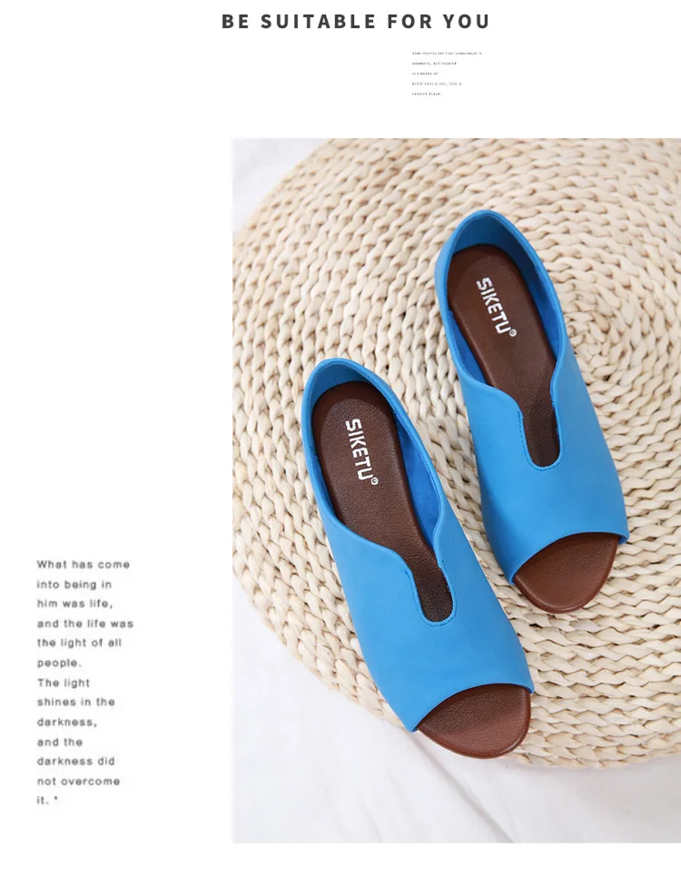 Новые, с открытым носком; летние сандалии модные Для женщин обувь Для женщин Босоножки на танкетке удобные женские мокасины; обувь для мамы Женская обувь y846