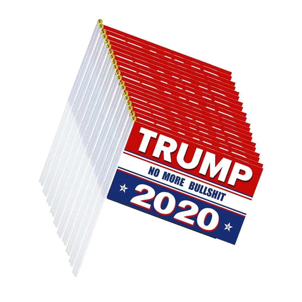 20 штук 14x21 см Трамп флаг двусторонняя с принтом Дональд флаг "Трамп" держать America Great с изображением Дональда Дака для президент США-три Стиль