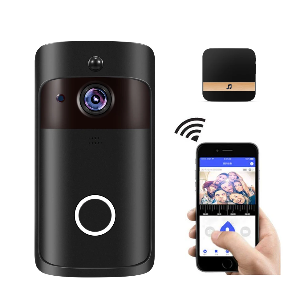 WiFi дверной звонок 1080P видео домофон глазок дверной звонок камера дверной звонок ИК ночного видения 160 градусов безопасности беспроводной