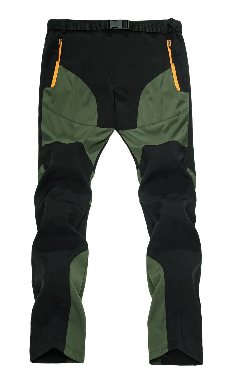 SJ-Maurie зима, флисовые походные брюки для мужчин и женщин, уличные ветрозащитные походные брюки для кемпинга, походные брюки размера плюс, мужские флисовые брюки s - Цвет: Зеленый