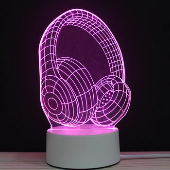 

LED 3D BEATS Headphones NightLight Acrylic Night Lamp Light Luminary With Touch And Remote Lamps Lights Kids Decoration Mylamp
