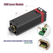 Kit de cabezal de módulo láser NEJE, cortador láser CNC de 20W/7W/3500mW para bricolaje, grabador de 450nm/405nm, luz azul con placa adaptadora de interfaz