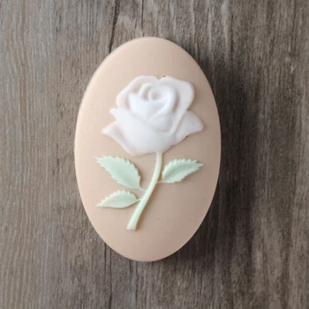 

Handmade Soap Molds Oval with Flower Relief Pattern Silicone Resin Moulds