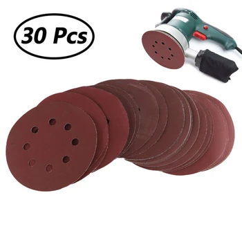 

30pcs Set Of 5inch 125mm 800/1000/1200/1500/2000 Grit Abrasive Sanding Discs Flocking Round Sandpaper