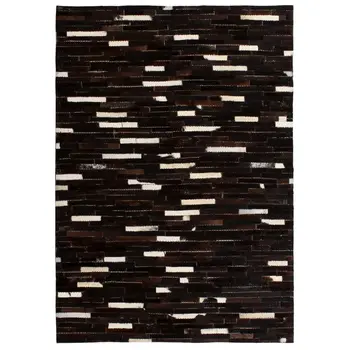 

Vidaxl carpet genuine leather patchwork 120x170 cm Black White