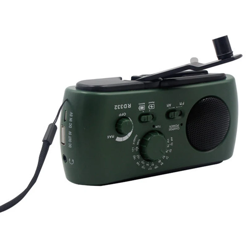 BESTPortable Солнечный Кривошип AM/FM погода радио с светодиодный фонарик с зарядным интерфейсом