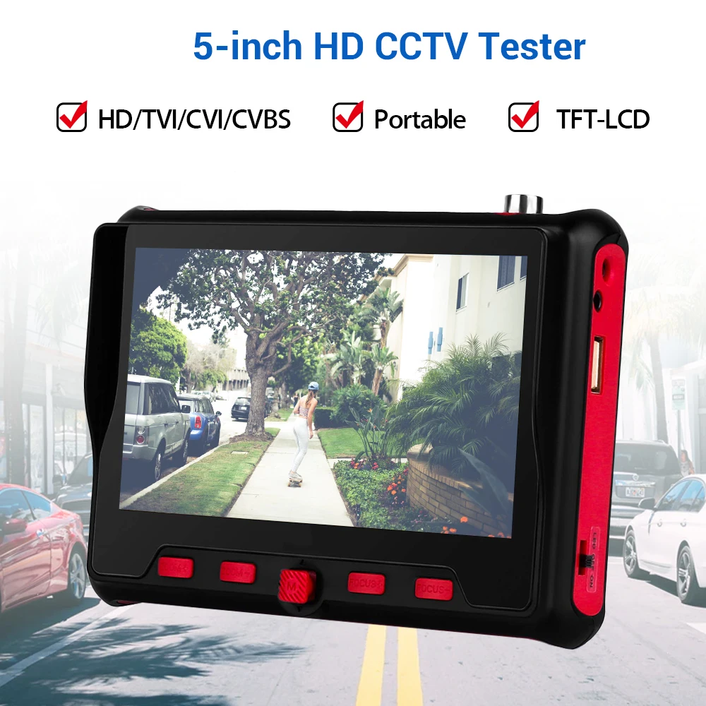 4 Inch CCTV Tester Monitor TFT-LCD PTZ Control 8MP Portable Camera AHD CVBS UTC OSD 12V Power Output | Безопасность и защита