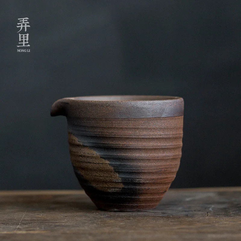 

Stoneware Pitcher Firewood Vintage Tea Serving Pot Kung Fu Tea Set Japanese Style Tea Pitcher Handmade Ceramic Antique Fair Mug