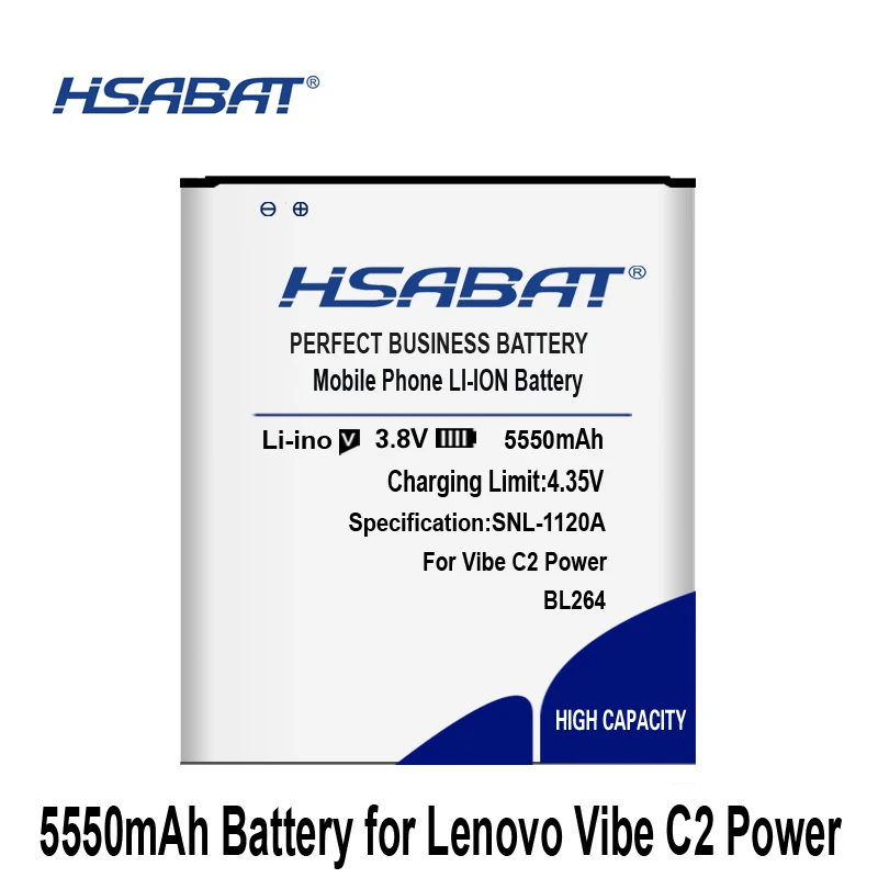 Аккумулятор HSABAT 5550mAh BL264 для lenovo Vibe C2 power