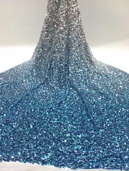 

New African Sequins Lace Fabric 2020 High Quality French Sequin Laces Fabric Embroidery Sequin Tulle Net Lace For Party Fabrics
