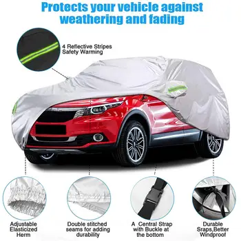 

Universal Car Protection Cover Dust UV Protection Full Car Cover Indoor Outdoor Sunscreen Heat Protection With Reflective Stripe