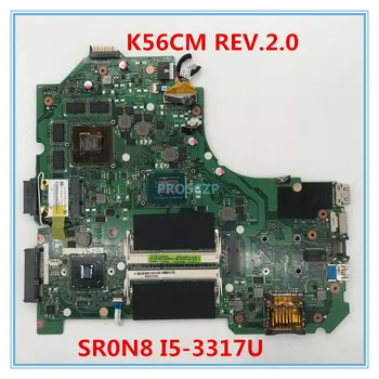 

Free shipping For K56CM REV.2.0 Laptop motherboard With SR0N8 I5-3317U CPU 100% working well