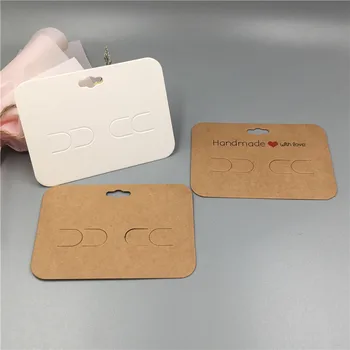 

New Fashion 50Pcs Kraft Paper Lace surround Hairpin Cards Jewelry Hair Accessory Packaging Display Cards Accept Customized