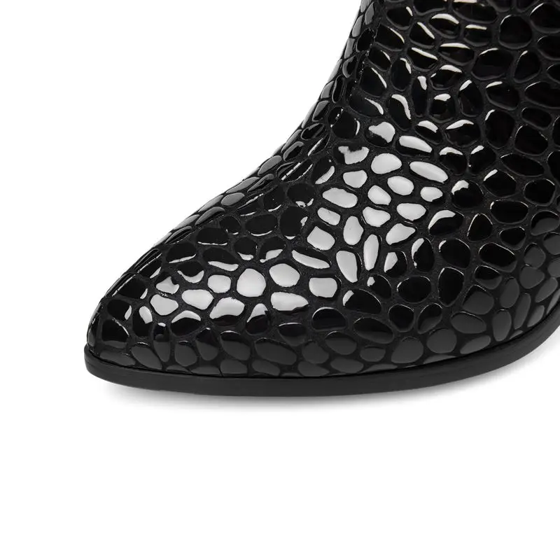 ALLBITEFO real genuine leather Belt buckle women boots pointed toe high heel ankle boots fashion girls boots Autumn Winter