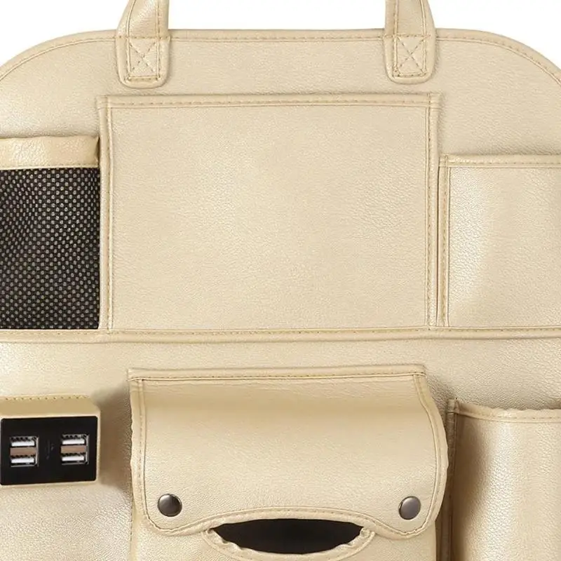 Сумка для хранения на заднем сидении с 4 usb-зарядками, Прочная износостойкая вентиляционная сумка-Органайзер, многофункциональный карман