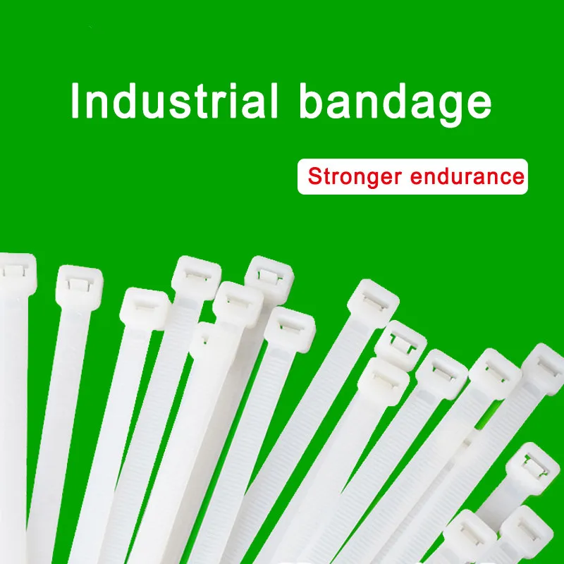 Самоблокирующиеся пластиковые нейлоновые кабельные стяжки 100 шт. 2x100 мм 3*200