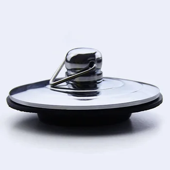 

Bathtub Stopper Durable Basin Bathroom Silver Plug Drain Kitchen Accessory With Chain Sink Universal Brass Tool