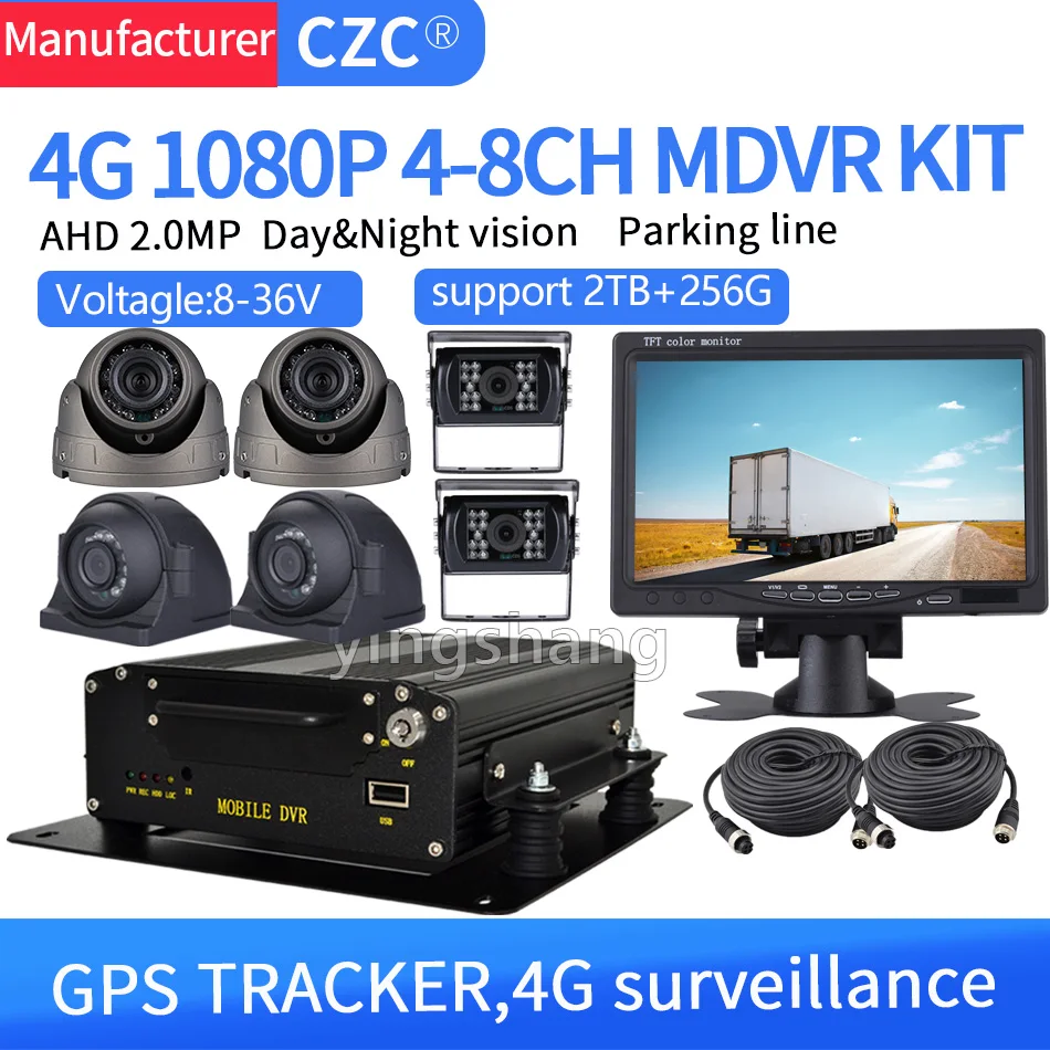 4g Ahd Car Mobile Dvr Kits 4channel H.265 Video/audio Recorder Car Dvr Builtin Gps,record Gps