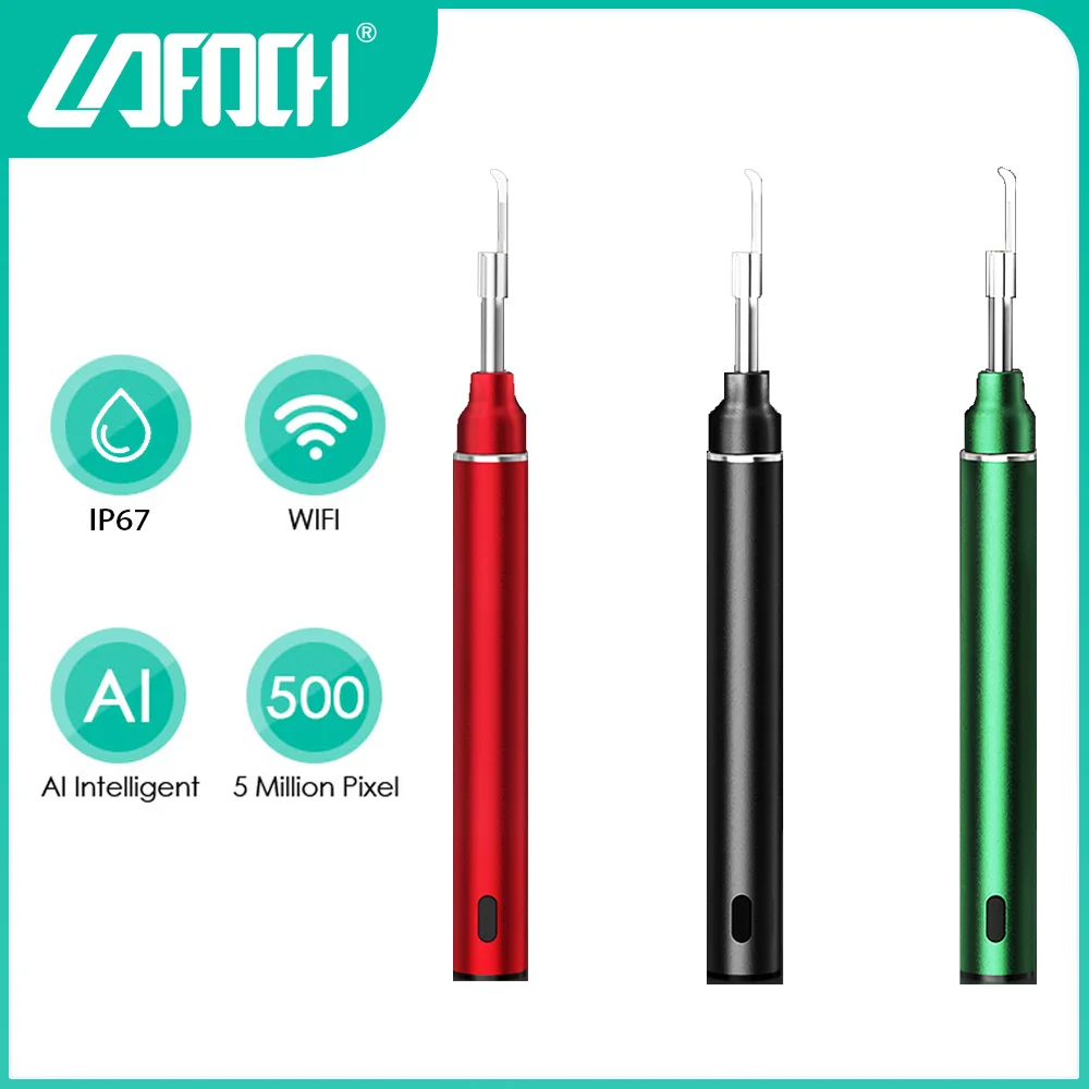 HD 3.9mm Digital Otoscope Video WiFi Earpick Camera Ear Scope Camera Visual Ear Cleaning Endoscope for iOSAndroid smartphone