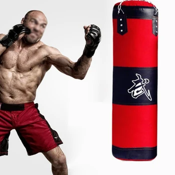 

Empty Boxing Sand Bag Hanging Kick Sandbag Fight Karate Training Punching Sand Bag With Metal Chain Hook Carabiner Sandbag