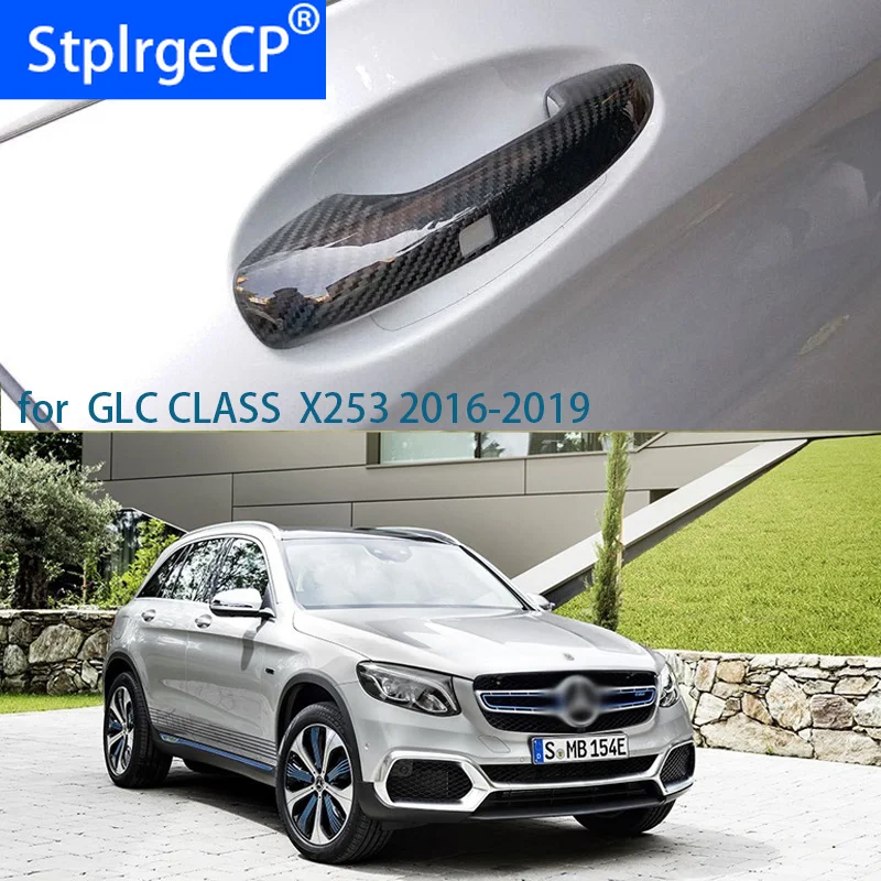 Настоящая углеродное волокно авто наружная дверная ручка Крышка для Mercedes Benz класса GLC X523 автомобильный Стайлинг
