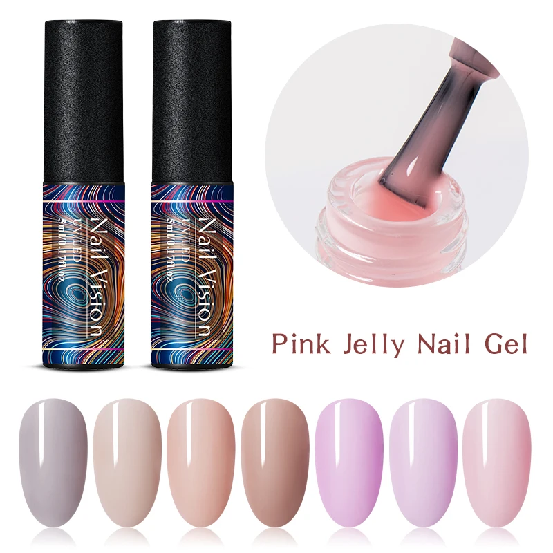 Nail Vision 5 мл розовый Желейный Гель-лак для ногтей полупрозрачный Чистый Цвет Гель-лак Длительное впитывание УФ-гель для дизайна ногтей лак