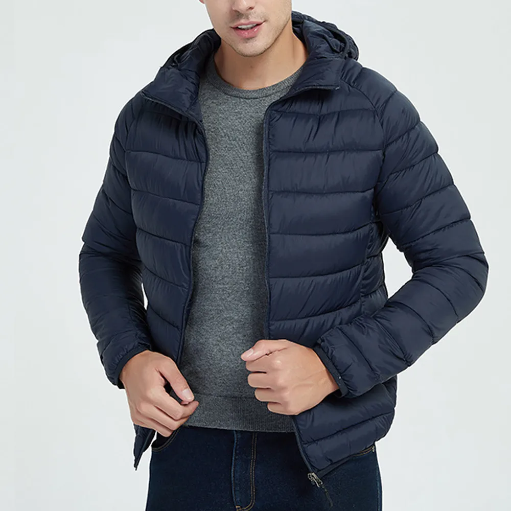 Jacket Men Autumn Winter Style Light Weight Overcoat Outerwear Coats Cotton Warm Hooded Men's Jacket Coat chaqueta hombre S-2XL Jacket Men Autumn Winter Style Light Weight Overcoat Outerwear Coats Cotton Warm Hooded Men's Jacket Coat chaqueta hombre S-2XL