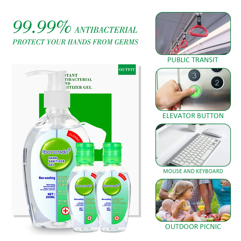 Anti Bacterial Waterless Hand Sanitizer Hand Disinfection Gel No-clean Quick-Dry Disposable Handgel 75% Ethanol 200ml+2pcs 50ml Anti Bacterial Waterless Hand Sanitizer Hand Disinfection Gel No-clean Quick-Dry Disposable Handgel 75% Ethanol 200ml+2pcs 50ml