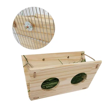 

1pc Feeder Durable Premium Safe Wooden Hay Feeder Frame Pet Supplies Feeding Rack Grass Stand for Rabbit Guinea Pig