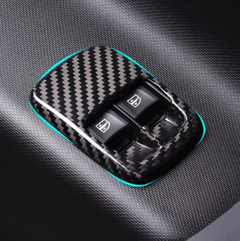 

For new smart 453 fortwo forfour real carbon fiber Modification Accessories car Window lift adjustment button decorative frame