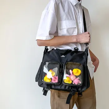 

Transparent bags for women 2020 new school bag messenger baby bag wild ins student large-capacity backpack pain ita bag