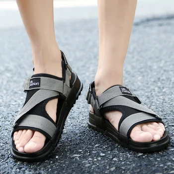 

2020 Summer Men's Sandals Roman Gladiator For Men Beach Shoes Male Slippers Flip Flops Lightweight Black Sandals