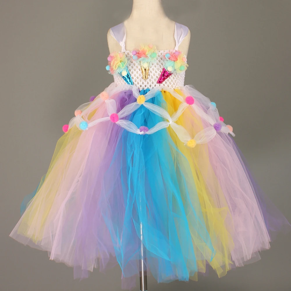Girls tutu Dress with Headband Christmas Party Candy Girls Kids Ice Cream  Tutu Dress Princess Costume (11)