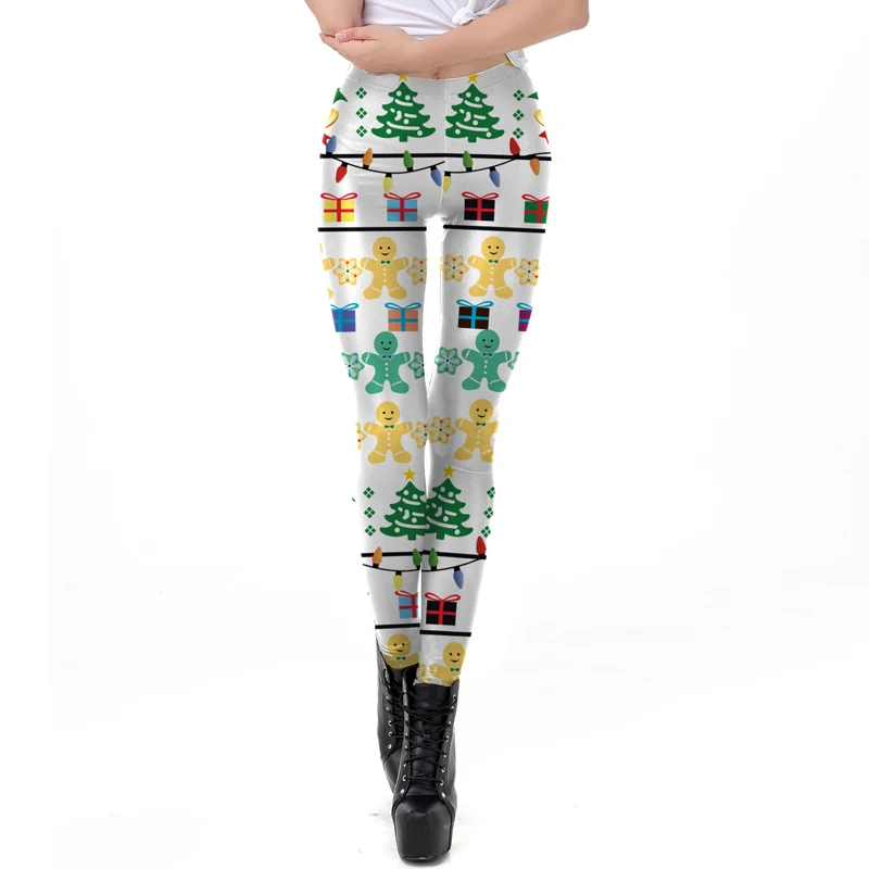 Рождественские женские леггинсы с 3D рисунком, милые леггинсы размера плюс по щиколотку, сексуальные леггинсы, женская одежда, леггинсы