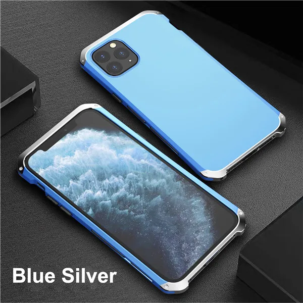 11 Pro Max защитный чехол для iPhone 11 чехол матовый Жесткий PC Coque полный Чехол для Apple iPhone 11 Pro Funda 11 Pro Max чехол антикапля - Цвет: Blue Silver