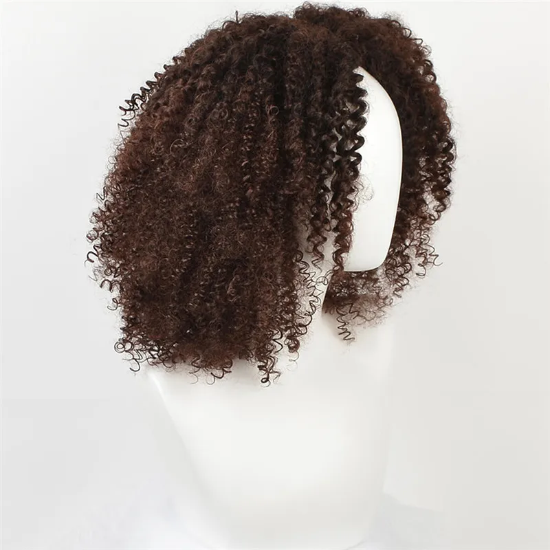 MSIWIGS Ombre коричневый короткий синтетический кудрявый парик для женщин афро парик черный афро американский 14 дюймов