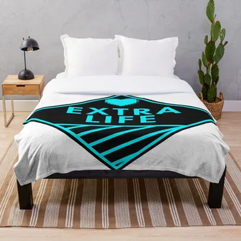 

Extra Life Blue Throw Blanket Soft Sherpa Blanket Bed Sheet Single Knee Blanket Office Nap Blanket