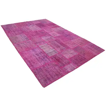 

205x302 Cm Pink Handmade Patchwork Rug-7x10 Ft