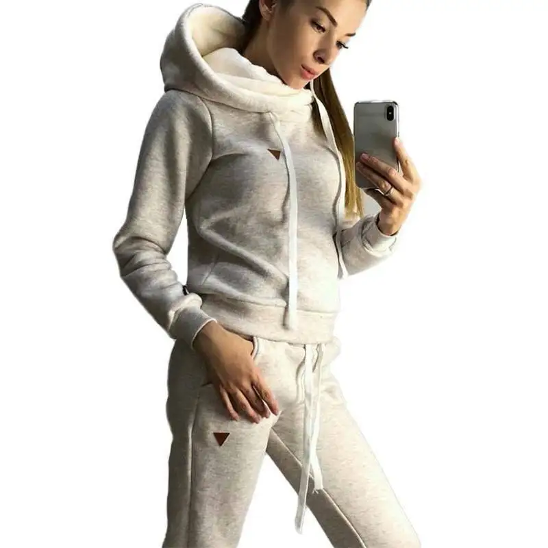 Raisevern New Women's Autumn And Winter Explosion Models New Fleece Fashion Casual Sports Suit Sweater Plus Size S-3XL