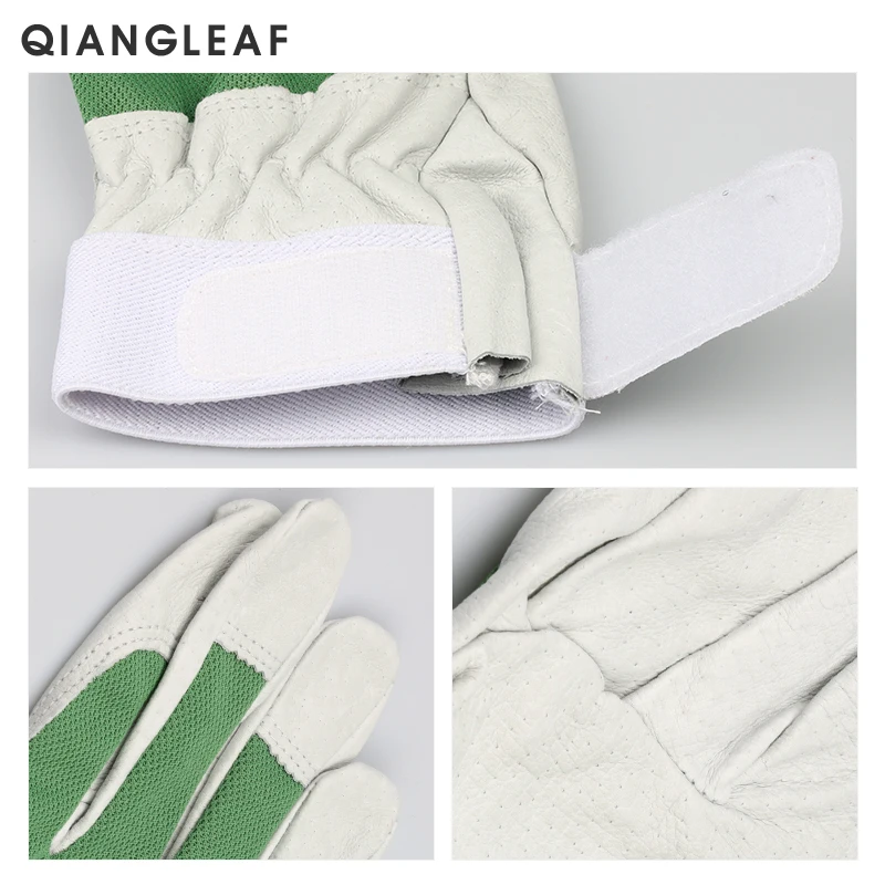QIANGLEAF Самые продаваемые продукты механические рабочие перчатки кожаные садовые пальто тяжелые промышленные перчатки для инструментов 505 зеленый
