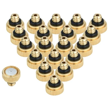 

20Pcs Brass Misting Nozzles for Cooling System 0.012 Inch(0.3 mm) Water Spray Nozzle Sprinklers Misting Cooling