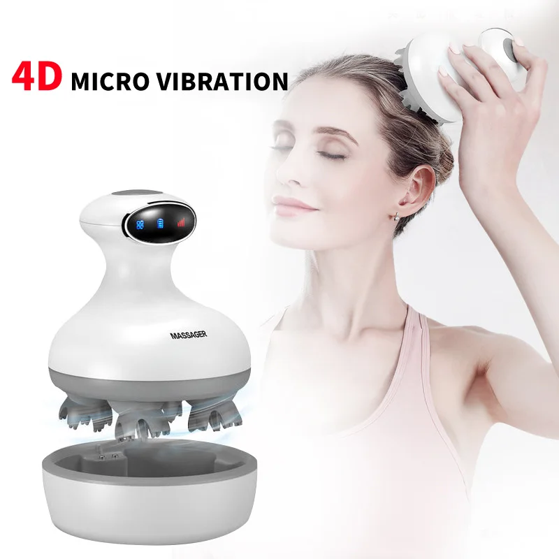 4D Smart Head Massager Waterproof Electric Scalp Massager Pressure