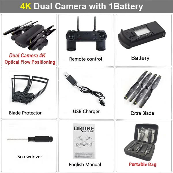 4K Black 1B Bag HGIYI M70 Радиоуправляемый Дрон оптический с 1080P 4K HD камерой Квадрокоптер FPV Follow Me вертолет дроны на радиоуправлении селфи дроны VS E58 - Цвет: 4K Black 1B Bag