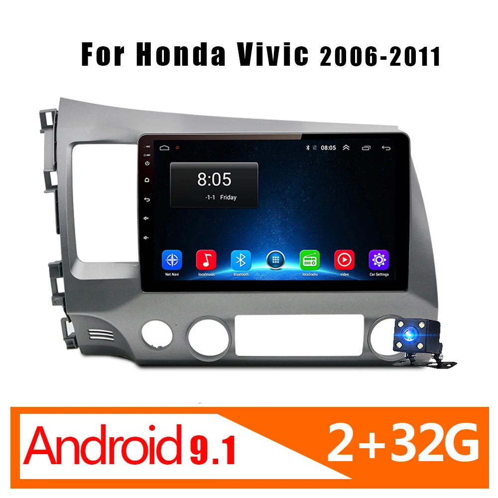 Автомагнитола 2 Din 10 1 дюйма Android 9 мультимедийный плеер для Honda Civic 2006-2011
