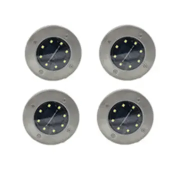 

Solar Underground Light 8Led Stainless Steel Outdoors Ground Grass Light Solar Garden Disk Waterproof Light